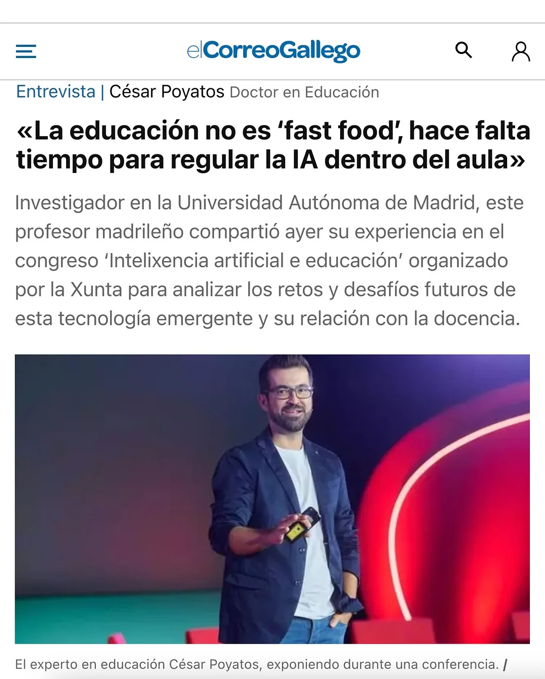 «La educación no es ‘fast food’, hace falta tiempo para regular la IA dentro del aula»