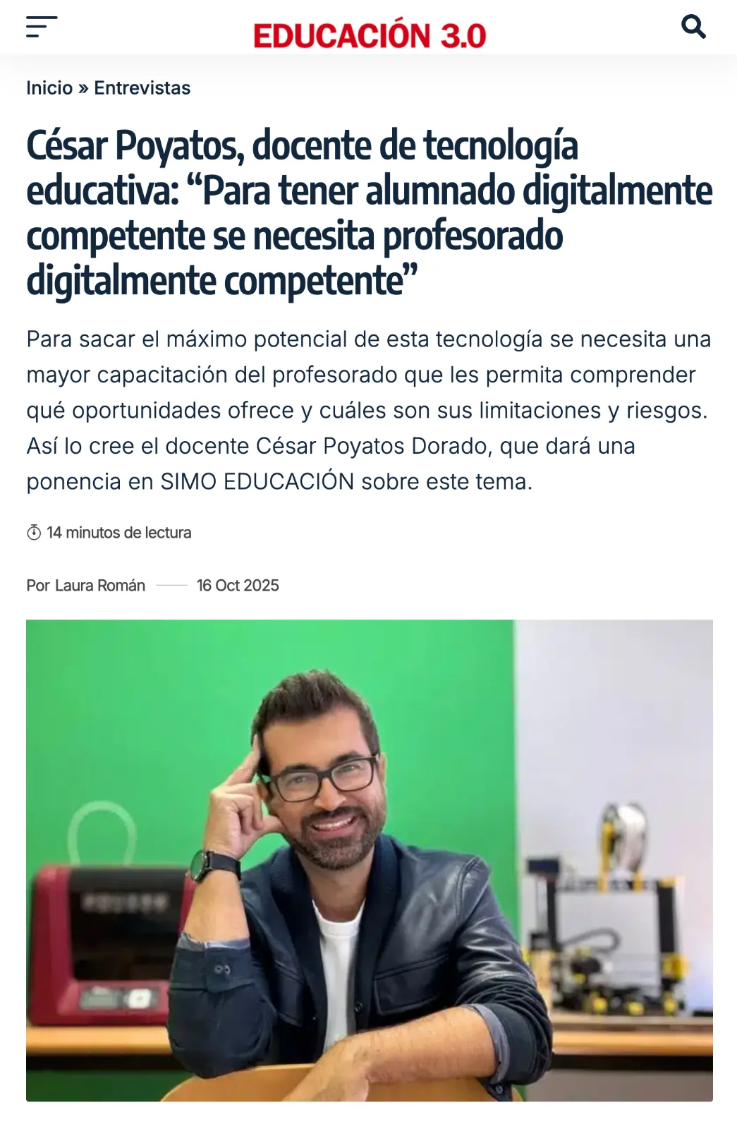 “Para tener alumnado digitalmente competente se necesita profesorado digitalmente competente”