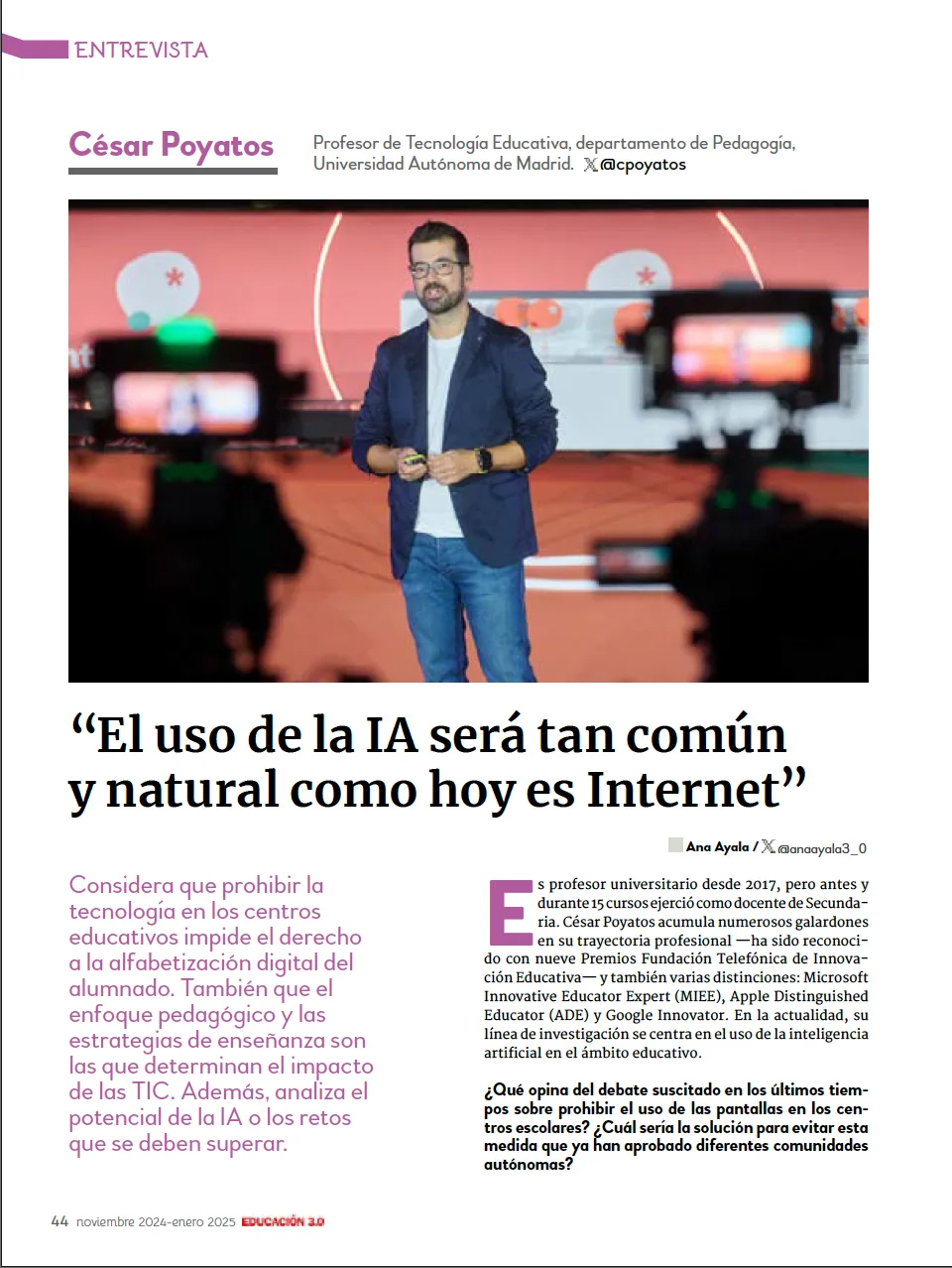 Entrevista con el profesor César Poyatos Dorado